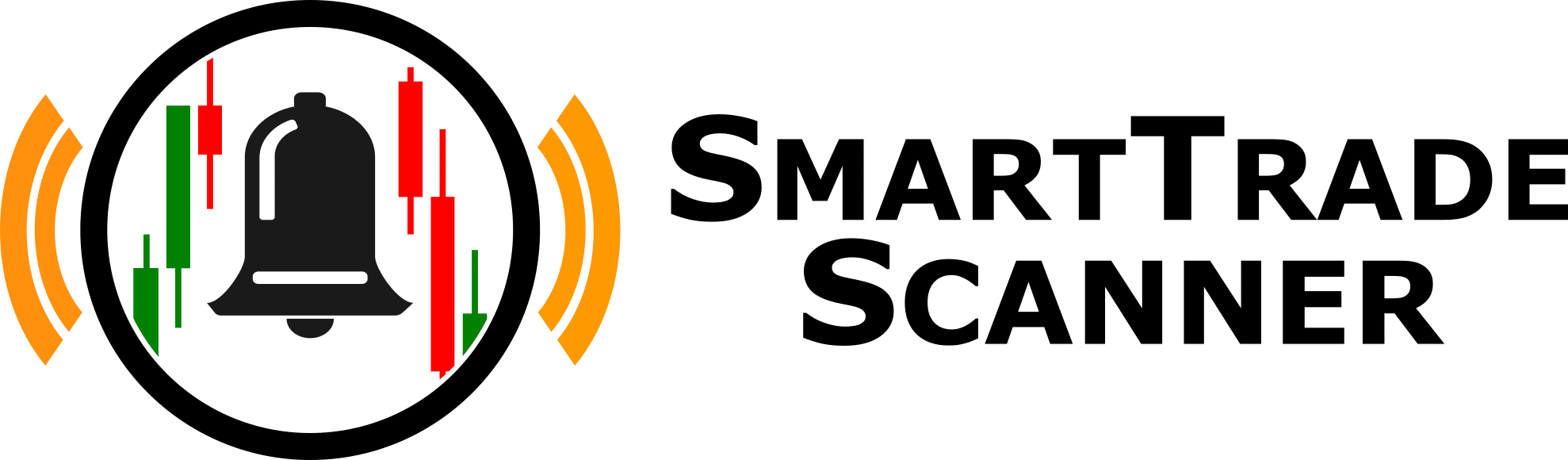 SmartTradeScanner Wit Logo met tekst aan zijkant