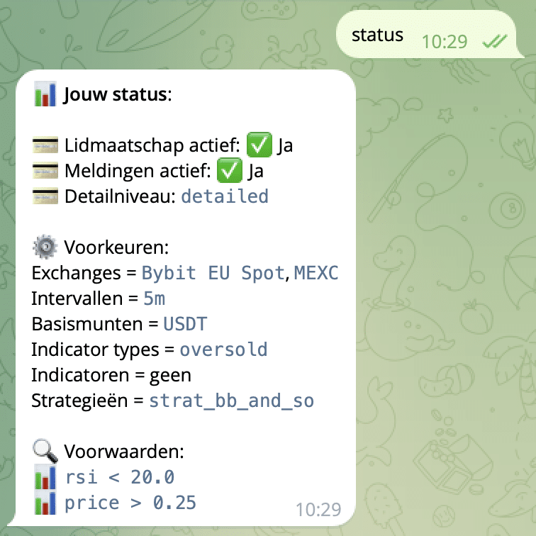 SmartTradeScanner Signal - Telegram - Status